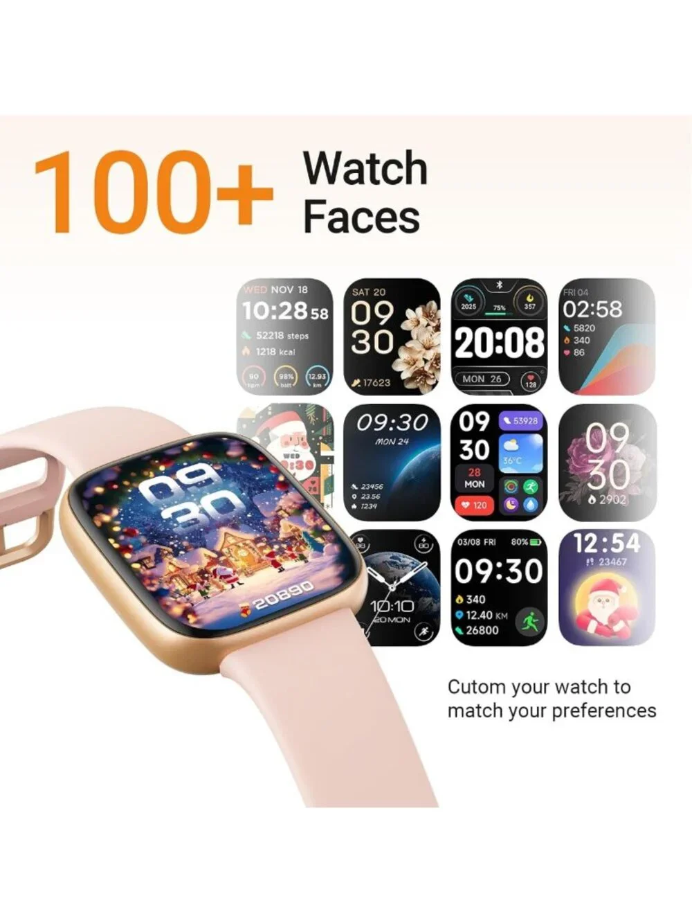 Stylish Smart Watch for Women - Make/Answer Calls, 1.85